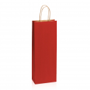 Einkaufstasche Toptwist aus Kraftpapier rot gerippt -Bottle-
